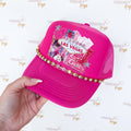 Las Vegas Bright Pink Print Trucker Hat 