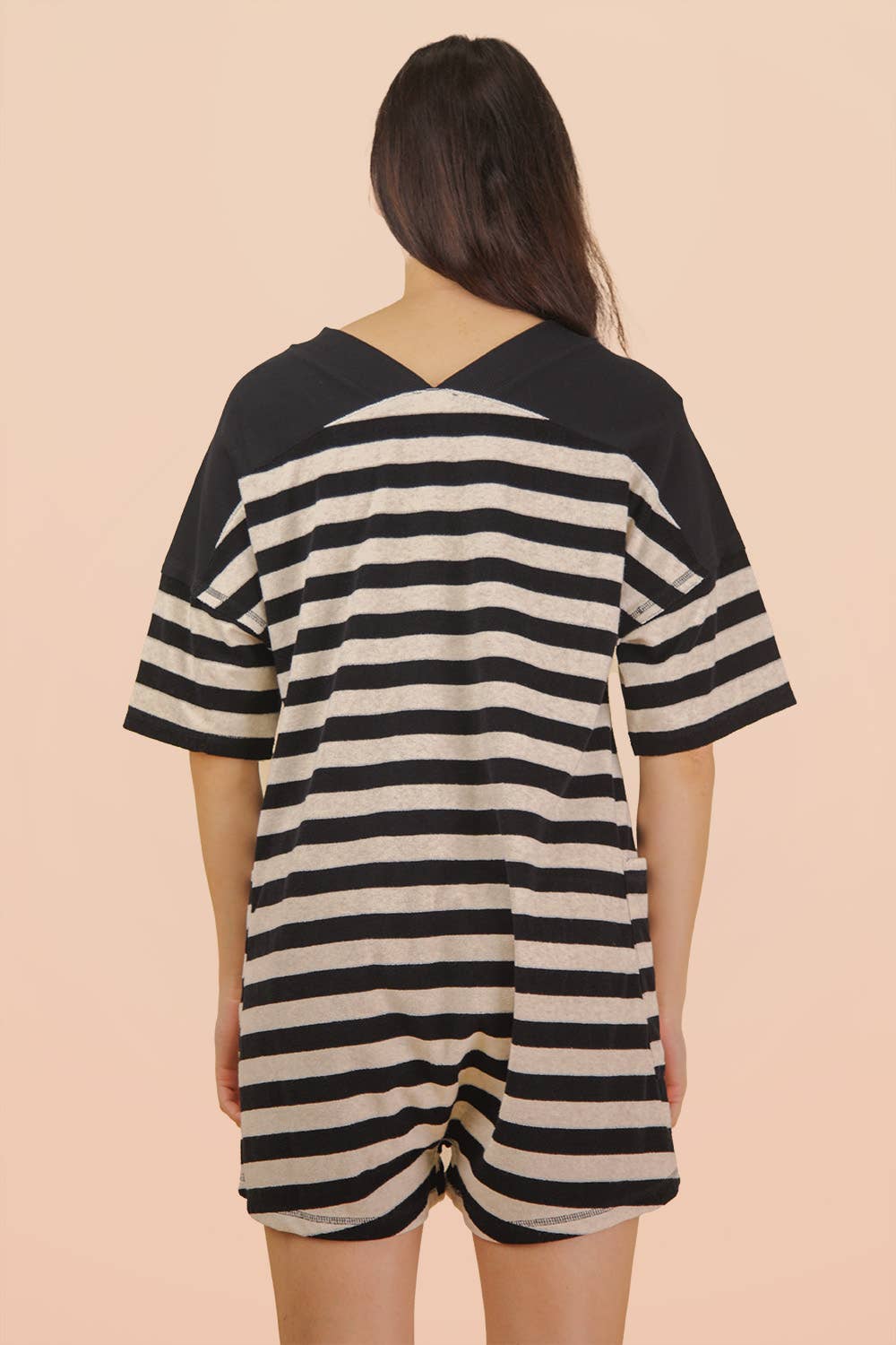 Stripe Casual Knit Romper