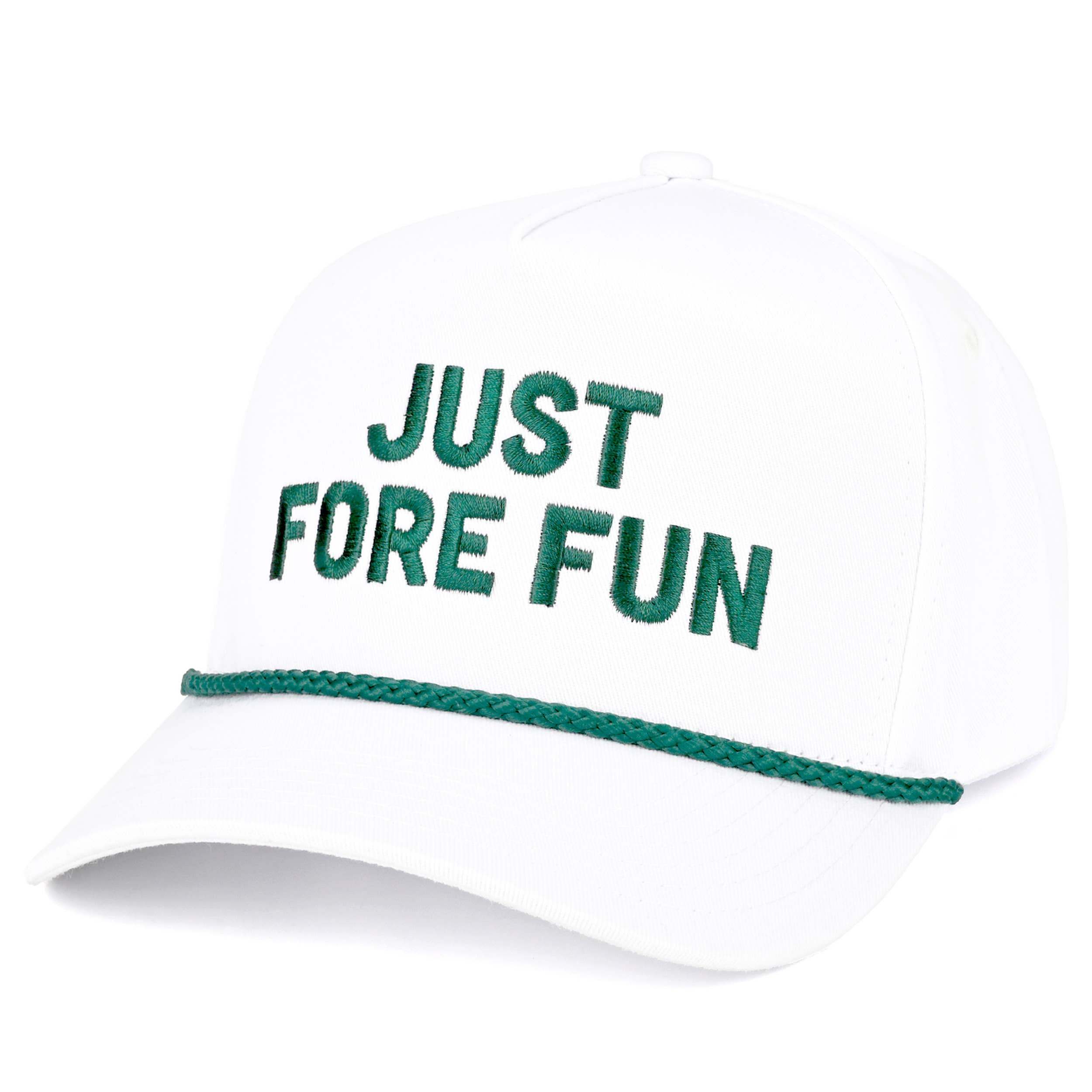 C.C JUST FORE FUN Letter Embroidered on Two Tone Trucker Hat
