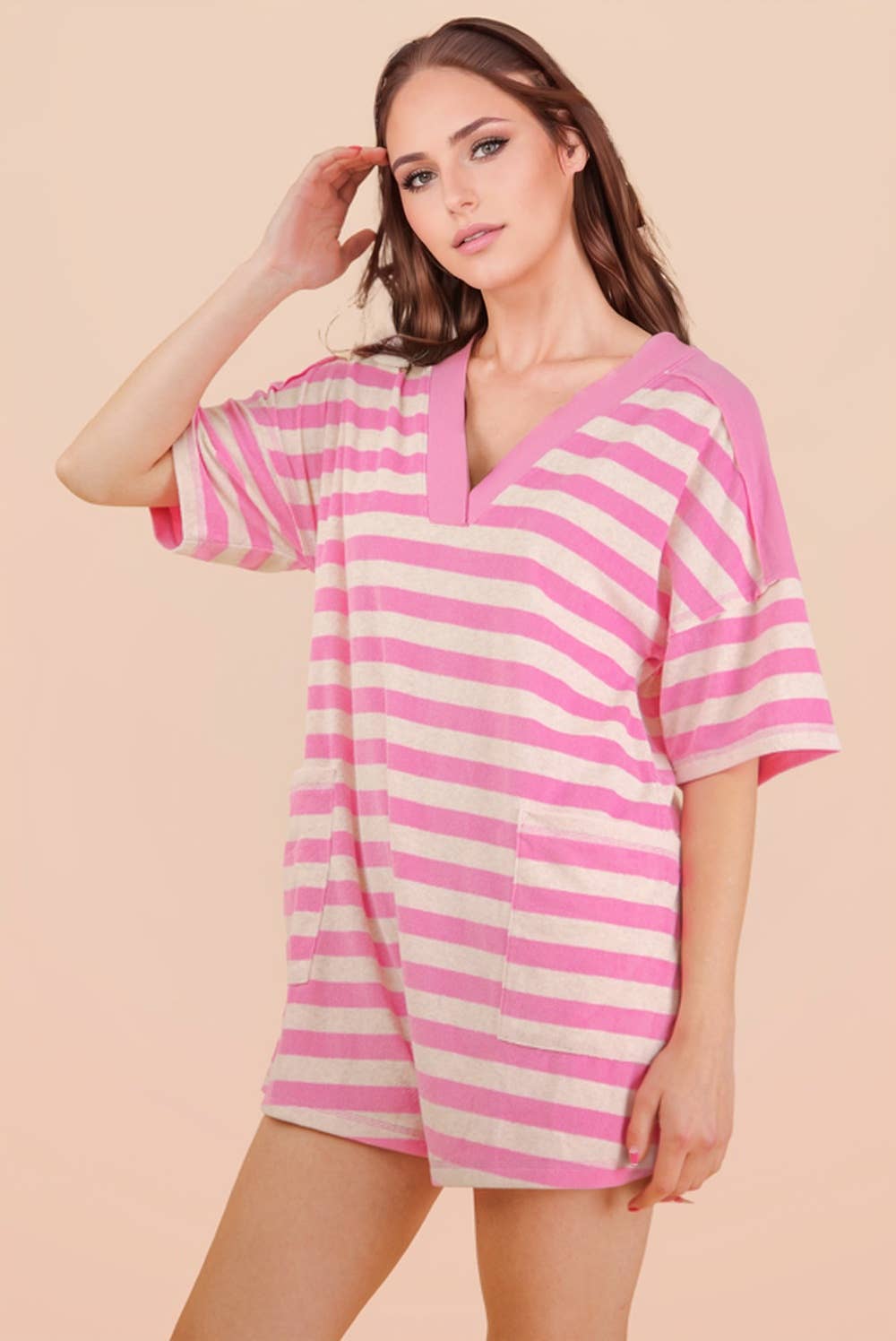 Stripe Casual Knit Romper