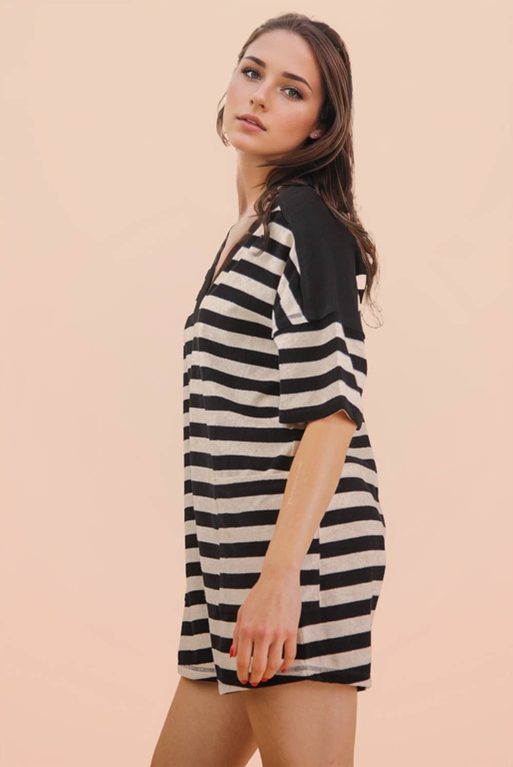 Stripe Casual Knit Romper
