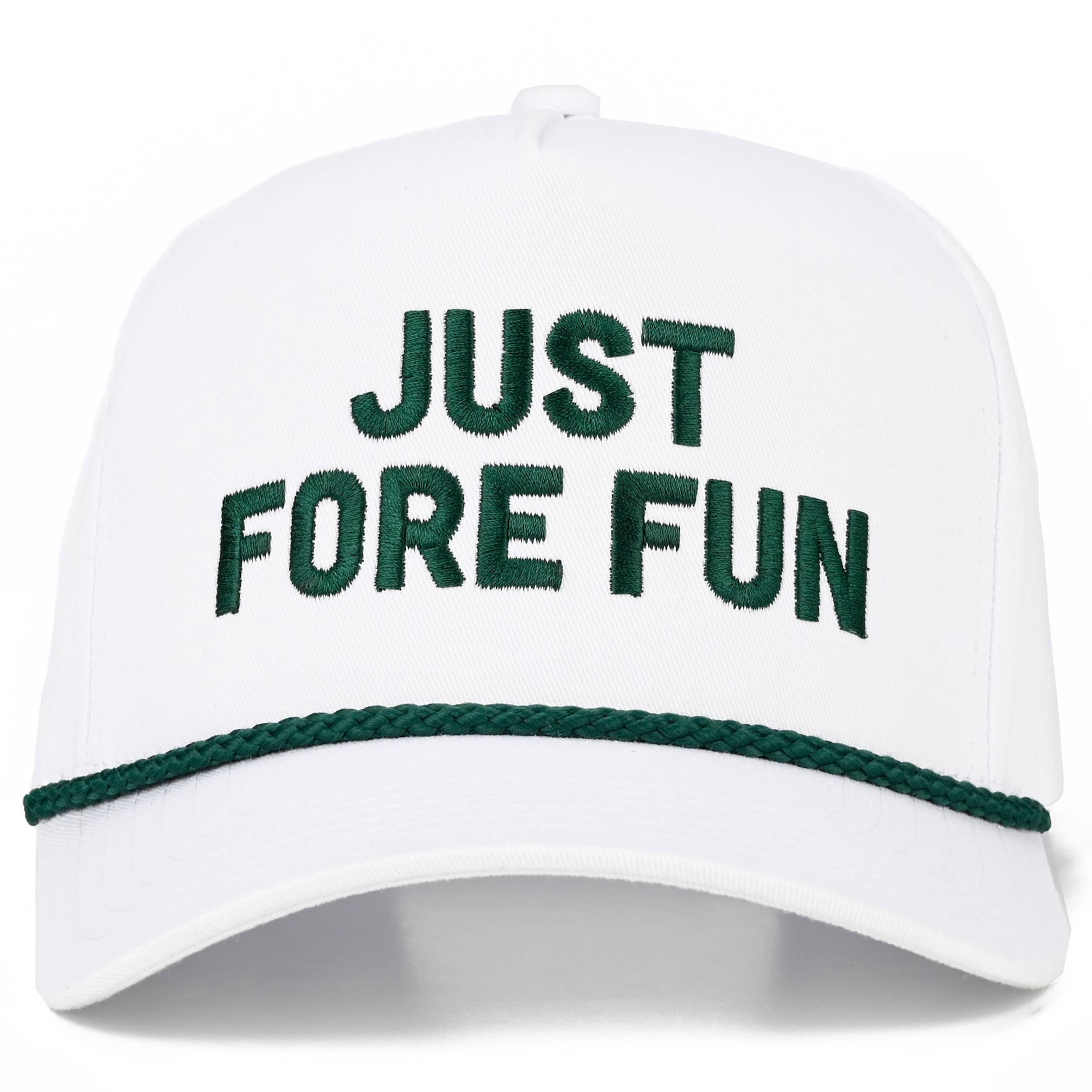 C.C JUST FORE FUN Letter Embroidered on Two Tone Trucker Hat
